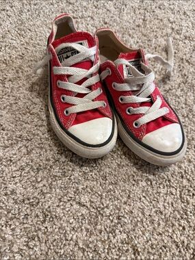 Converse Kids Red Low-Top Canvas Sneakers